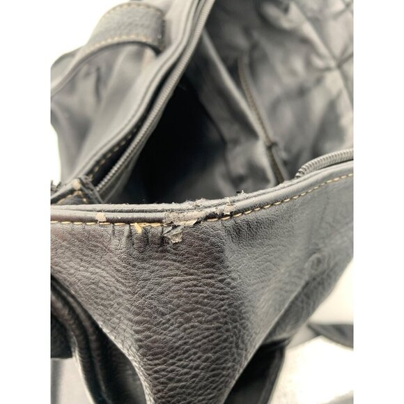 MultiSac Black Faux Leather Multi-Pocket Shoulder Bag With Adjustable Straps - Picture 8 of 13